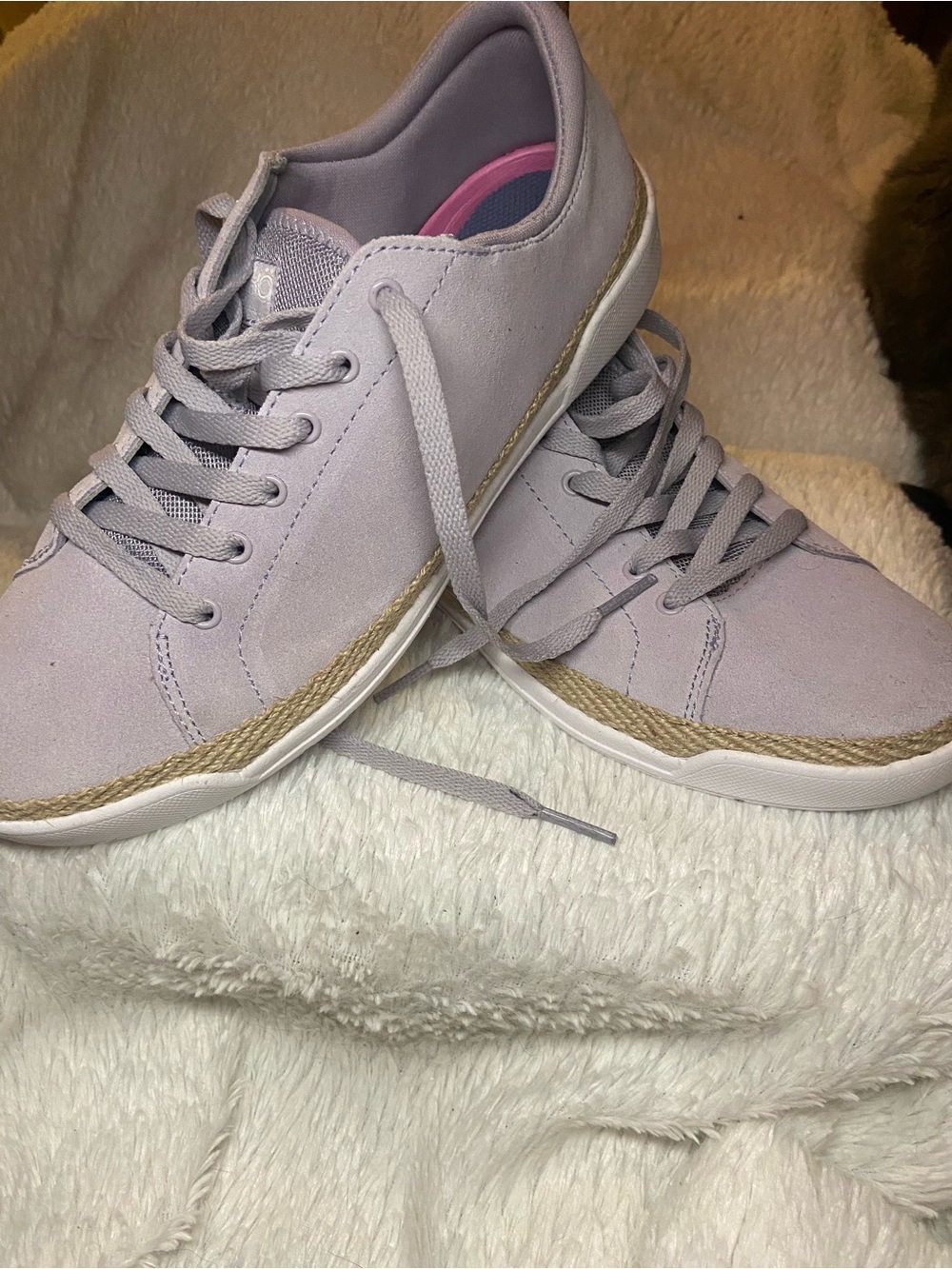 Ryka Lavender Lace-Up Casual Sneakers with Espadrille Trim